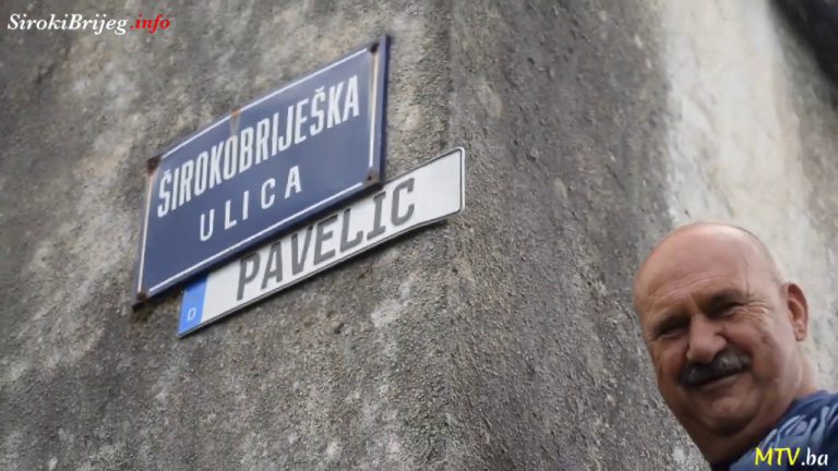 Pavelić na pročelju kuće u Širokom Brijegu